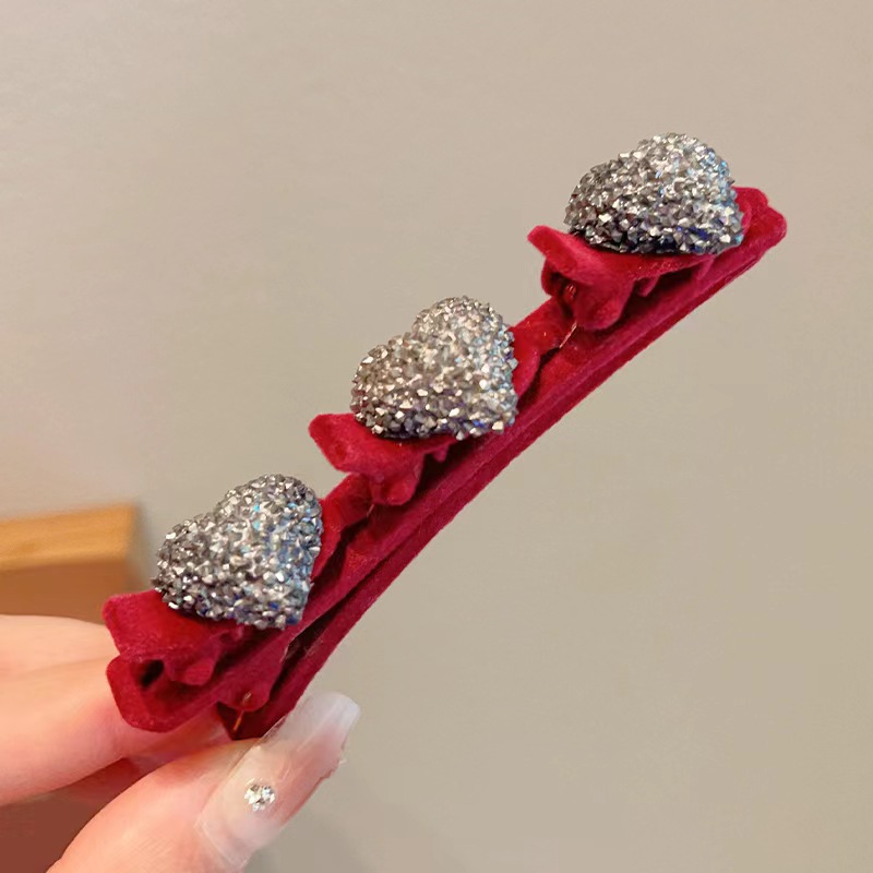 Flocado de flujo de mar horquilla de horquilla de flequillo de cabello trenzado lateral femenino horquilla de cabello en la frente horquilla de trenzado de doble capa princesa accesorios para el cabello