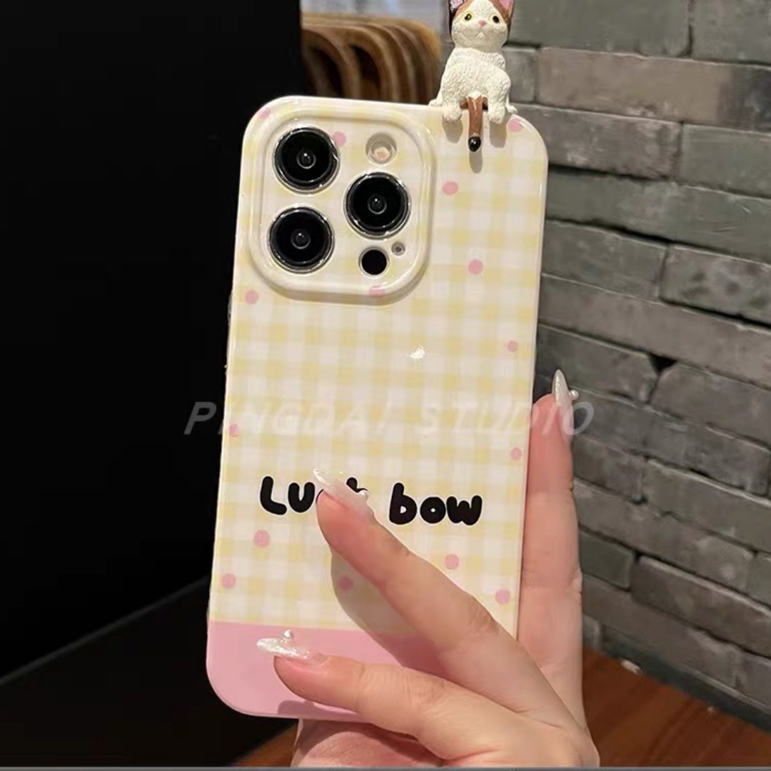 Suitable for Apple Modified Machine Xr to 15Pro Cartoon Small Fresh Stereo Cat Xr to 14/13Pro Mobile Phone Case