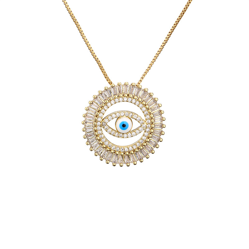 Fashion Devilu0027S Eye Copper Necklace Inlay Zircon Copper Necklaces
