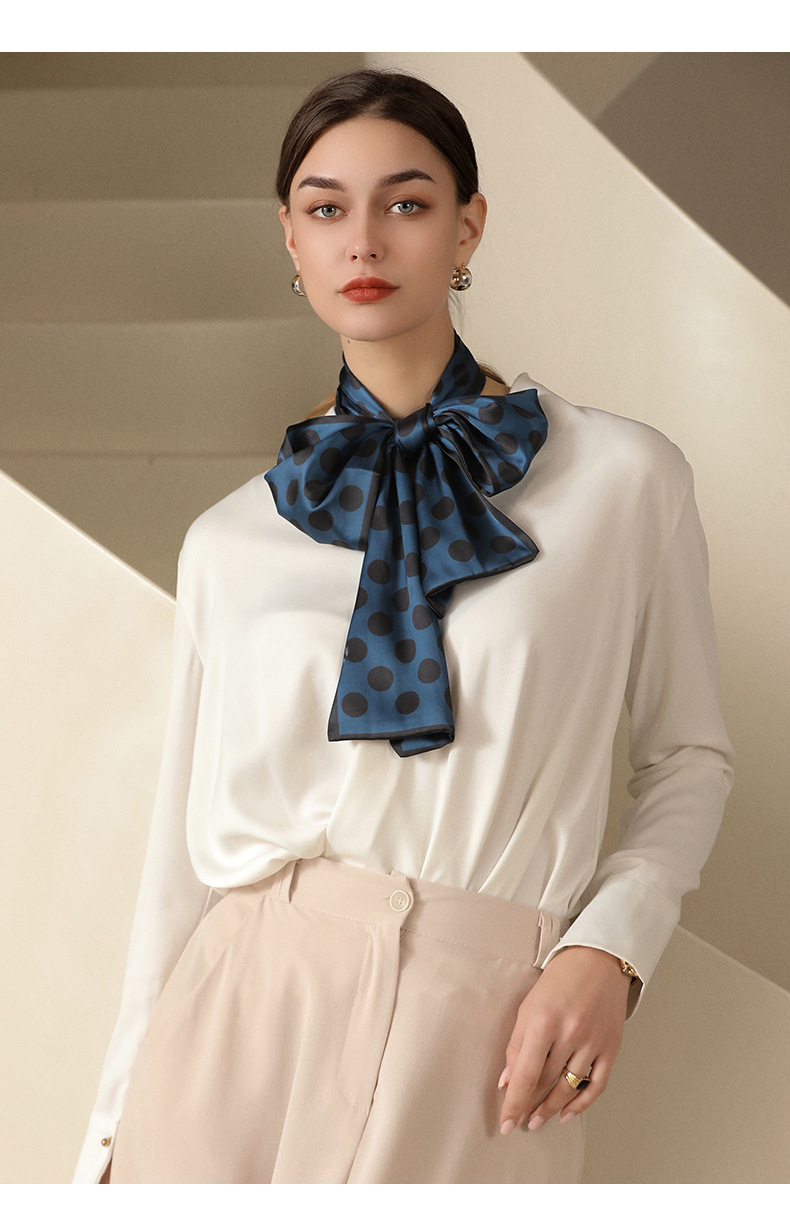 Satin Material Lattice Pattern Women's Sweet Lattice Satin Silk Scarves