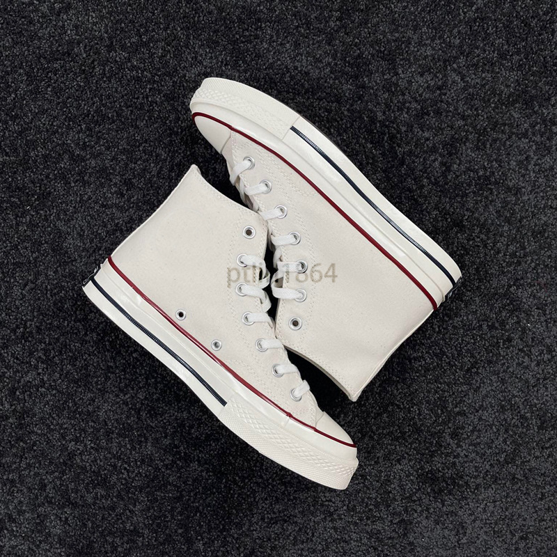 Auténticos zapatos de hombre Meiqi Converse aj 1970s zapatos de mujer zapatos de lona zapatos altos cremosos azules vulcanizados originales puros image 20