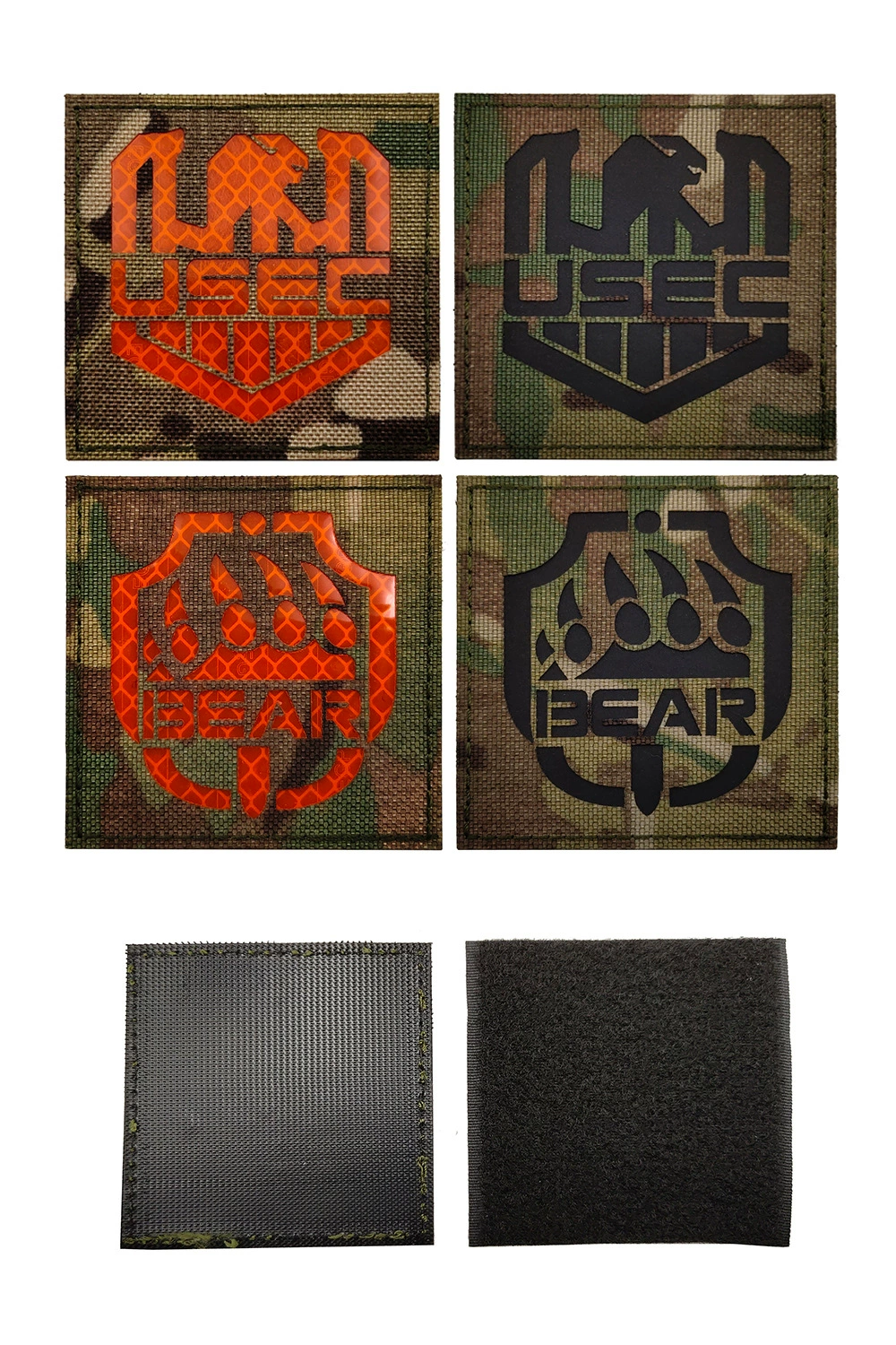 Badge, retroreflective tactics patch, backpack