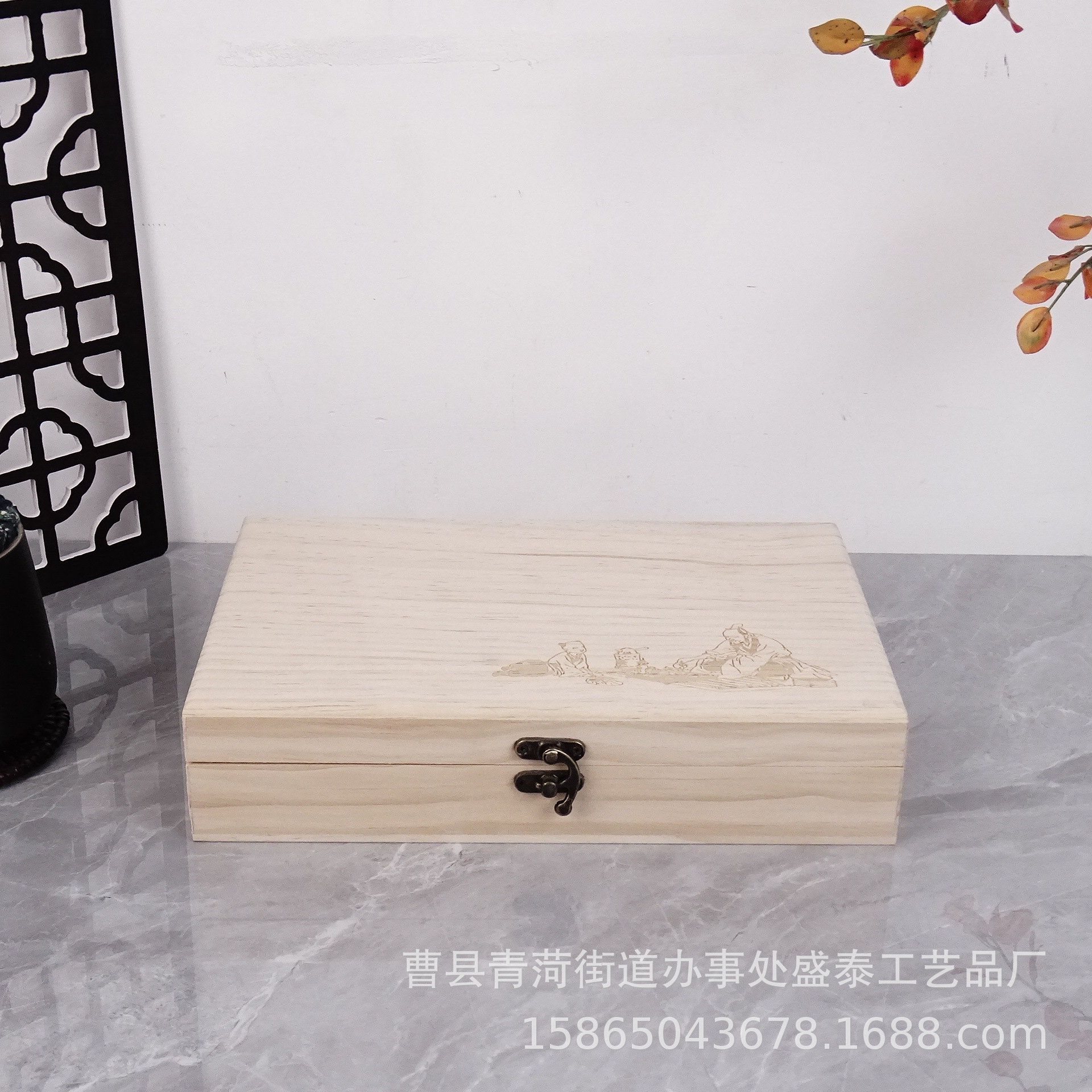 创意木质翻盖雕刻木盒 茶叶礼品盒 普洱茶砖礼盒 实木茶叶盒