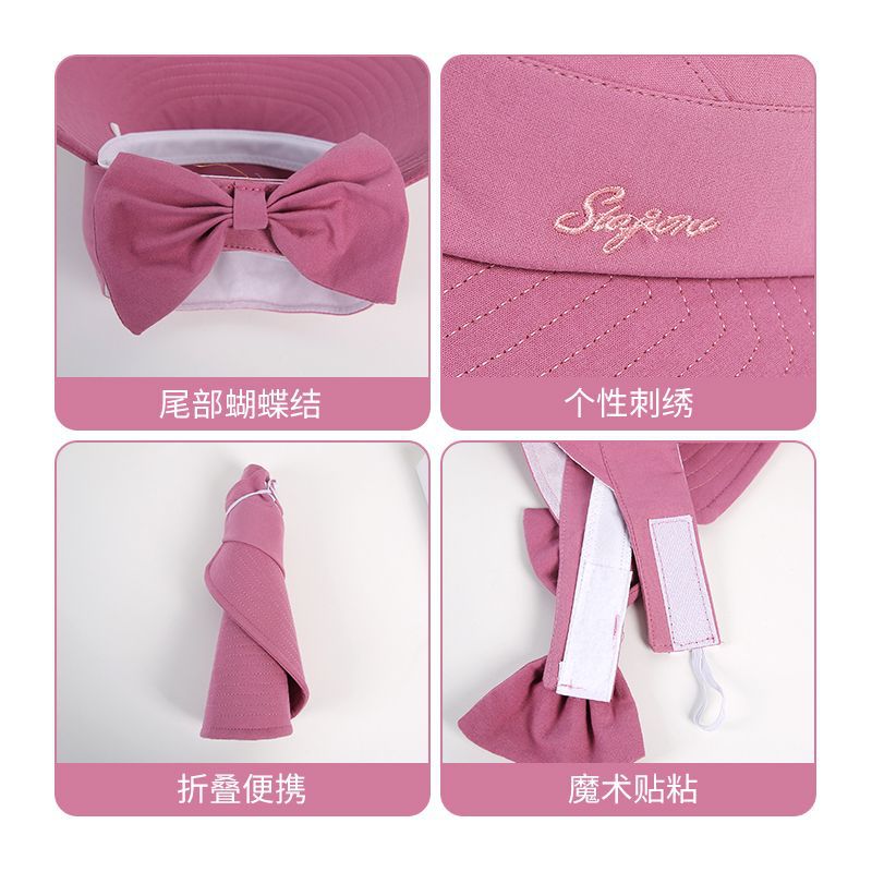 Sombrero de las mujeres del verano de ala grande superior vacía sombrero para el sol protección UV cubierta de la cara al aire libre ciclismo protección solar sombrero para el sol