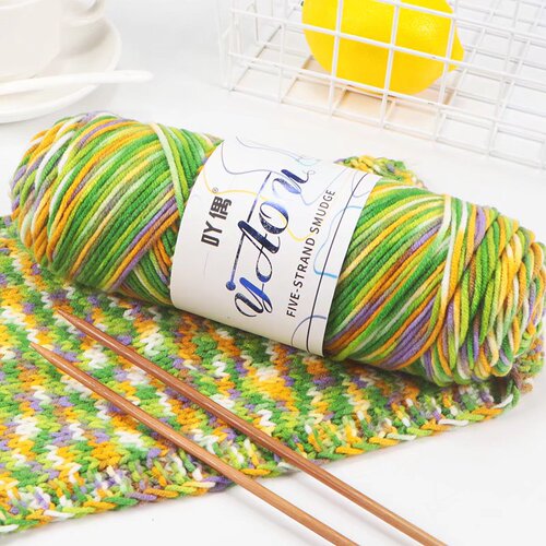 2 liang, five-strand colorful gradient milk cotton color baby yarn for hand-knitted scarves and doll yarn