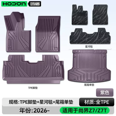 Modelə uyğun ayaqaltı: foot mats modification accessories carpet - hongmeng-smart-travel-fashion-z7-26-models-package-set-purple-tpe-black-galaxy-carpet-trunk-mat