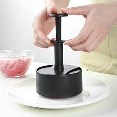 New product ABS plastic round push-type hamburger patty press for home kitchen manual non-stick meat press cross-border