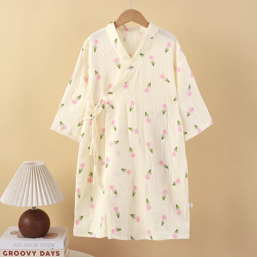 A类纯棉儿童夏季薄款卡通浴袍宝宝睡衣家居服空调服亲肤吸汗透气