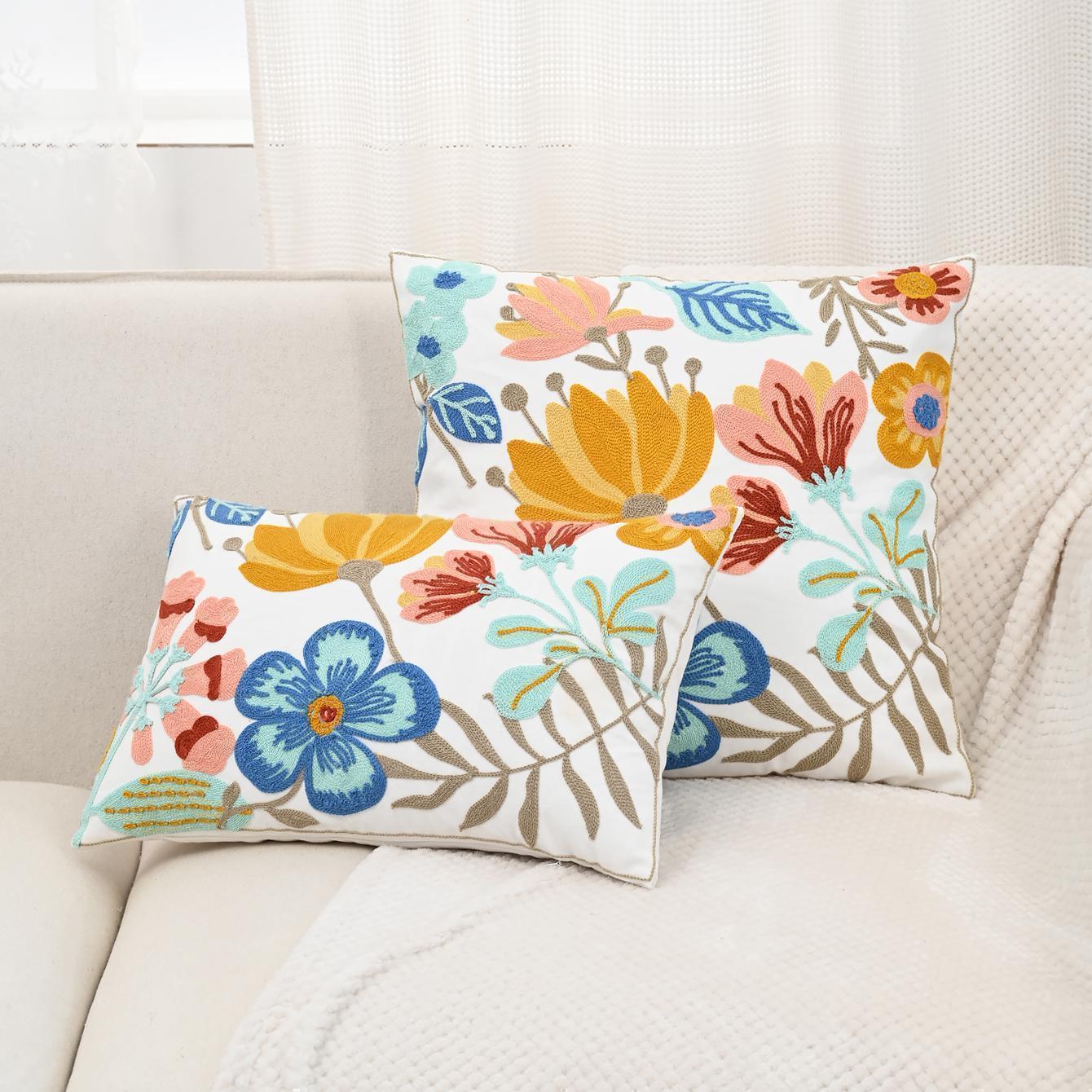 Nordic ins sala de estar toalla bordada sofá almohada cojín pequeño modelo fresco habitación almohada de respaldo de cabecera funda de almohada