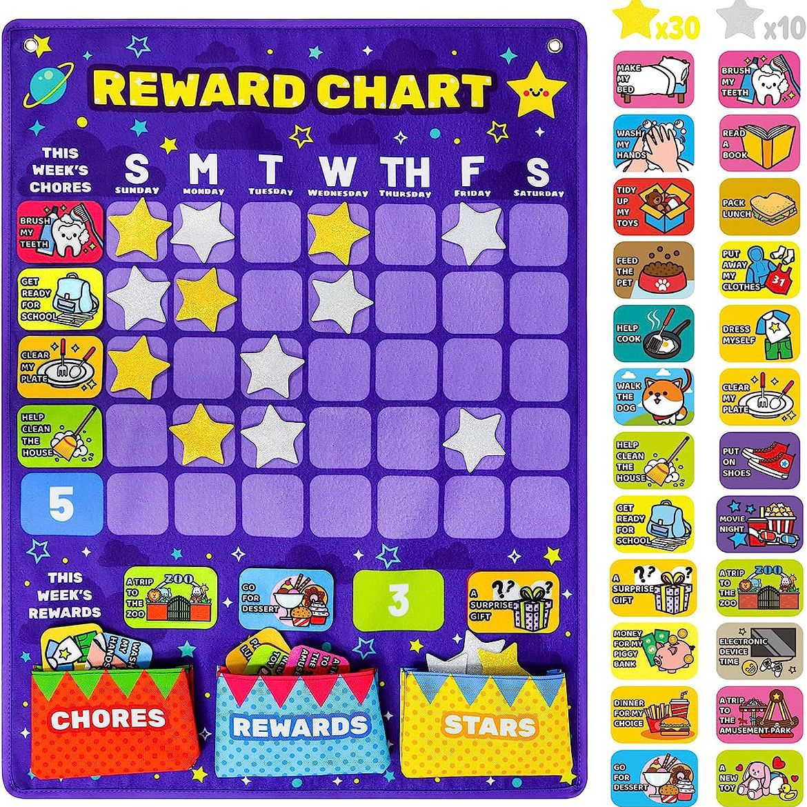 Children's calendar and weather felt Learning Board suit, preschool education wall calendar, daily calendar with hanging ring