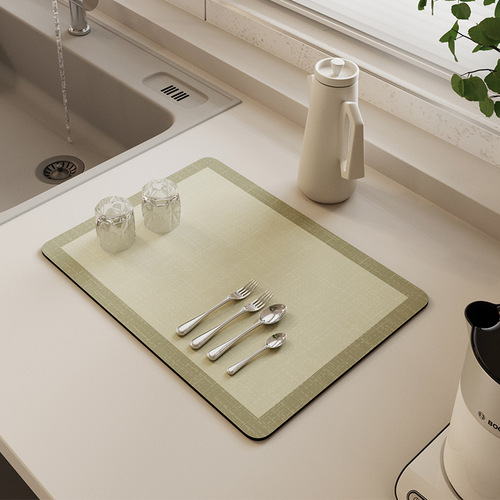 Japanese kitchen countertop drain mat bar absorbent coaster wipeable no-wash insulation mat anti-scalding dining table dish mat