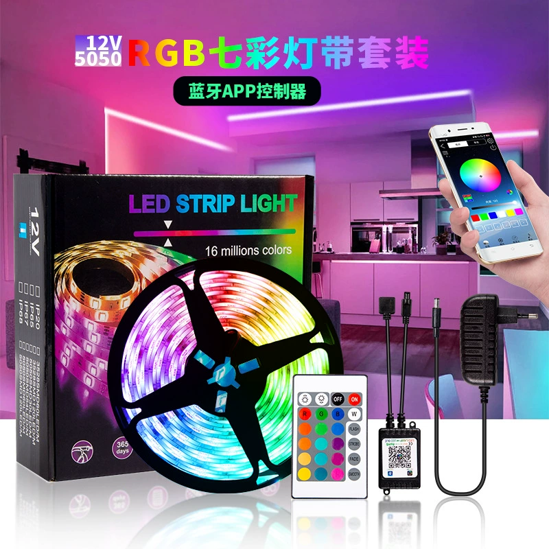 Набор светодиодной ленты RGB, водонепроницаемый, управление приложением Bluetooth, 2835/5050, 5–15 м