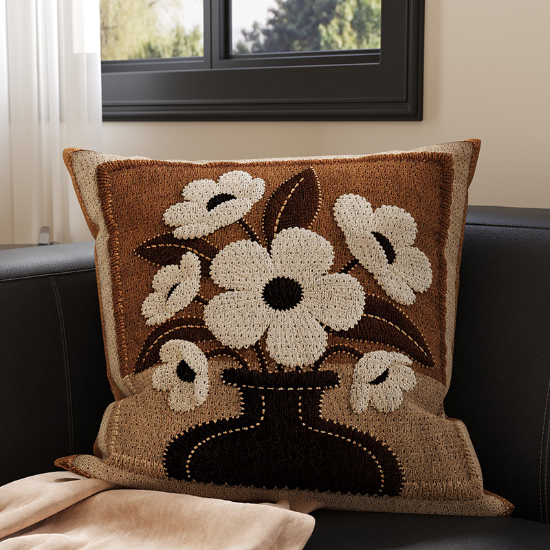 Sofá de estilo medieval almohada retro almohada doméstica cabezal de cama almohada de cama almohada de ventana con núcleo desmontable y lavable