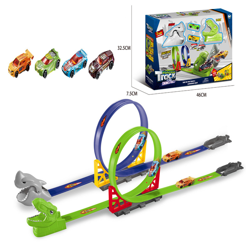 Cross-Border Rail Car Combination Set Three-Ring Track Small Sports Car Boy Alloy Sliding Racing Toy Wholesale Cross-Border Rail Car Combination Set Three-Ring Track Small Sports Car Boy Alloy Sliding Racing Toy Wholesale