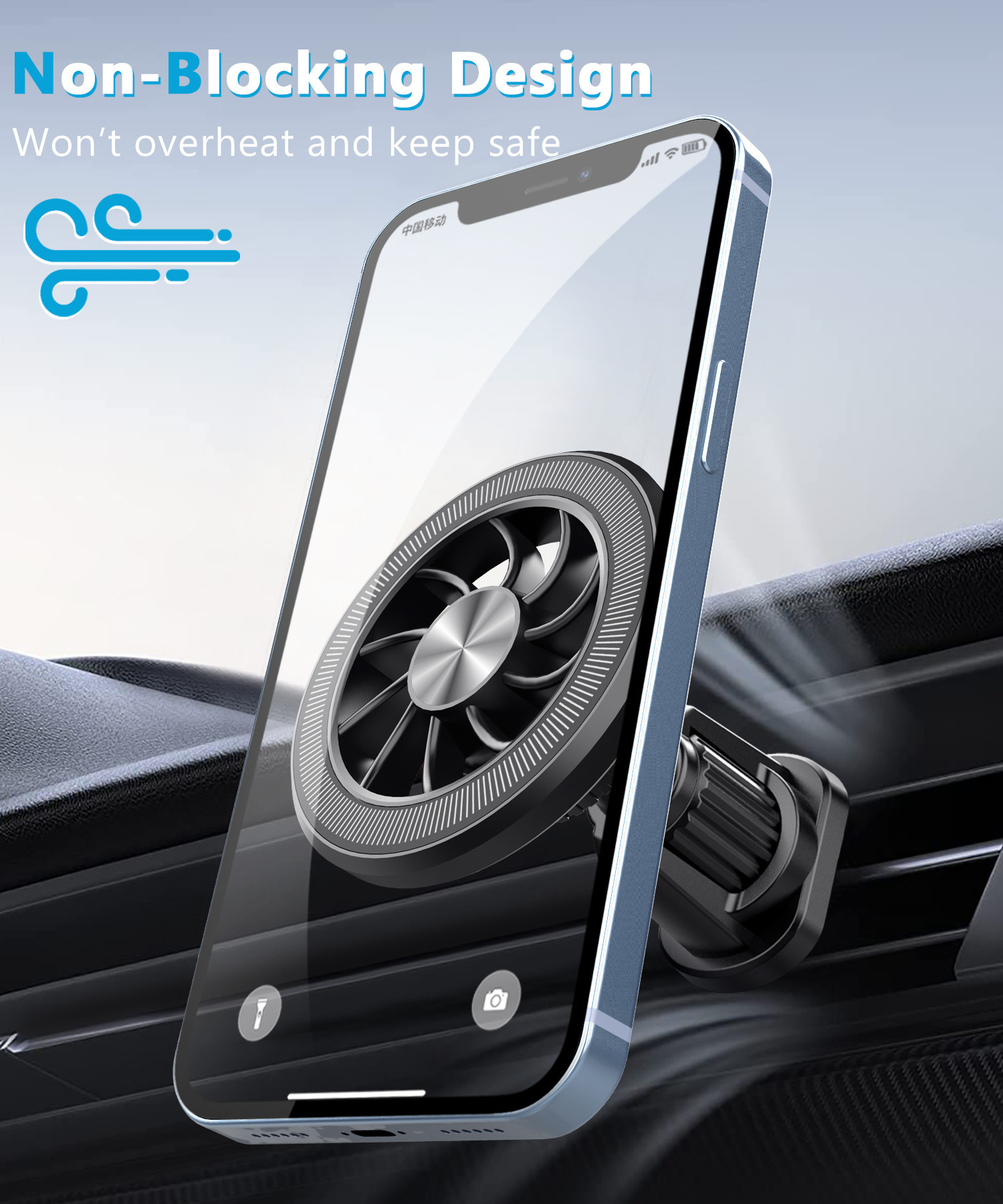 New magnetic car mount for new energy vehicles, rotatable phone navigation strong suction holder for the center console