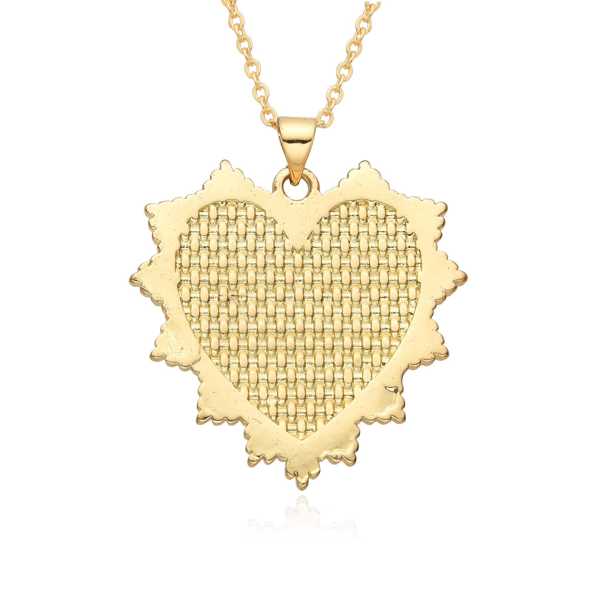 8g Weight 18K Gold Plated Plating Material Copper Pendant Material Pendant Necklace Classification Copper Chain Material 1 Piece Quantity Date, Tea Party Occasion Copper Material Heart Shape Pattern Women's Gender Sweet, Simple Style Style Copper 18K Gold Plated Heart Shape Pendant Necklace 2