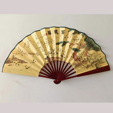 10寸折扇绢布印刷古风山水中国风男扇文艺转扇古韵扇子