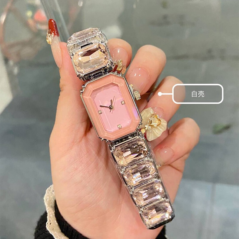 Popular foreign trade model, Shijia-style women's watch, colorful small square quartz watch, fashionable steel strap bracelet women's watch wholesale Popular foreign trade model, Shijia-style women's watch, colorful small square quartz watch, fashionable steel strap bracelet women's watch wholesale
