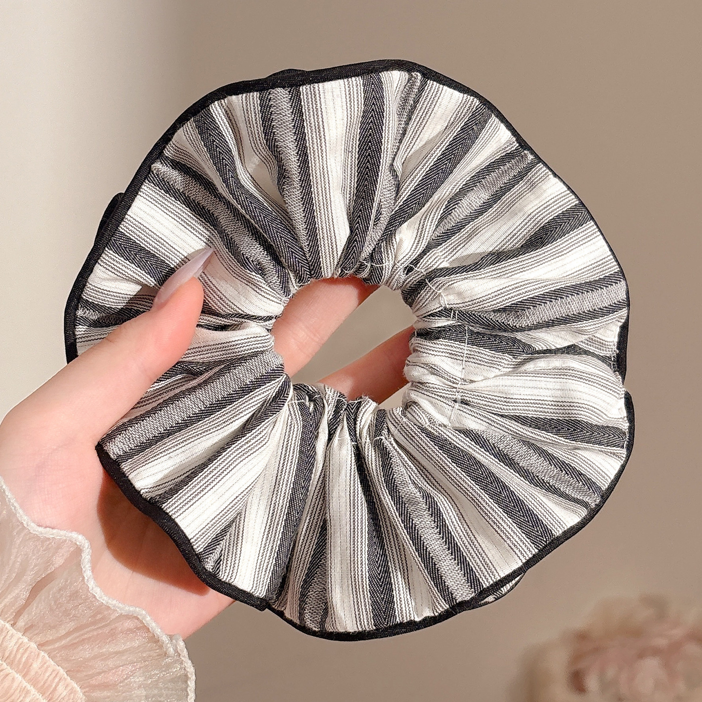 1#체크무늬 작은 허리 블랙 약 15cm