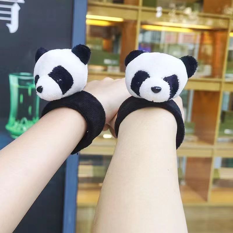 Bicycle Panda Lying on Electric Vehicle Motorcycle Bracelet Doll Small Pendant Decorative Pat Circle Pop Ornament