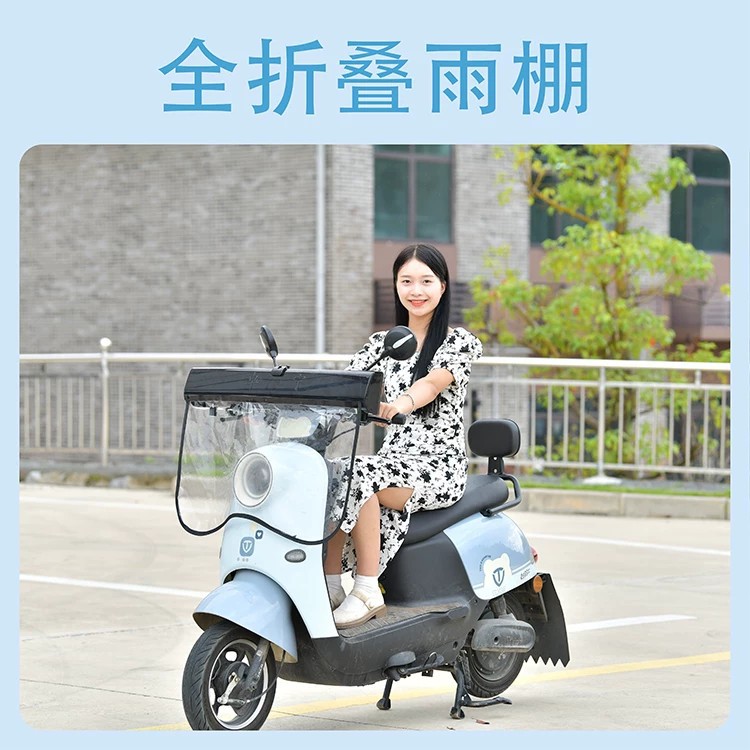 Foldable Electric Vehicle Sunshade Umbrella, Rainproof Canopy for Electric Bikes, Sun Protection, Widened, Universal, Retractable Type