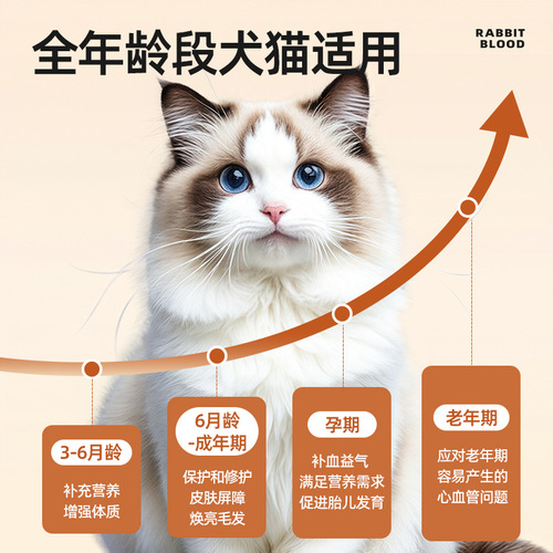 Cat Snacks Freeze-Dried Rabbit Blood Snacks for Young Cats to Supplement Nutrition Red Blood Protein Cat and Dog Health and Nutrition