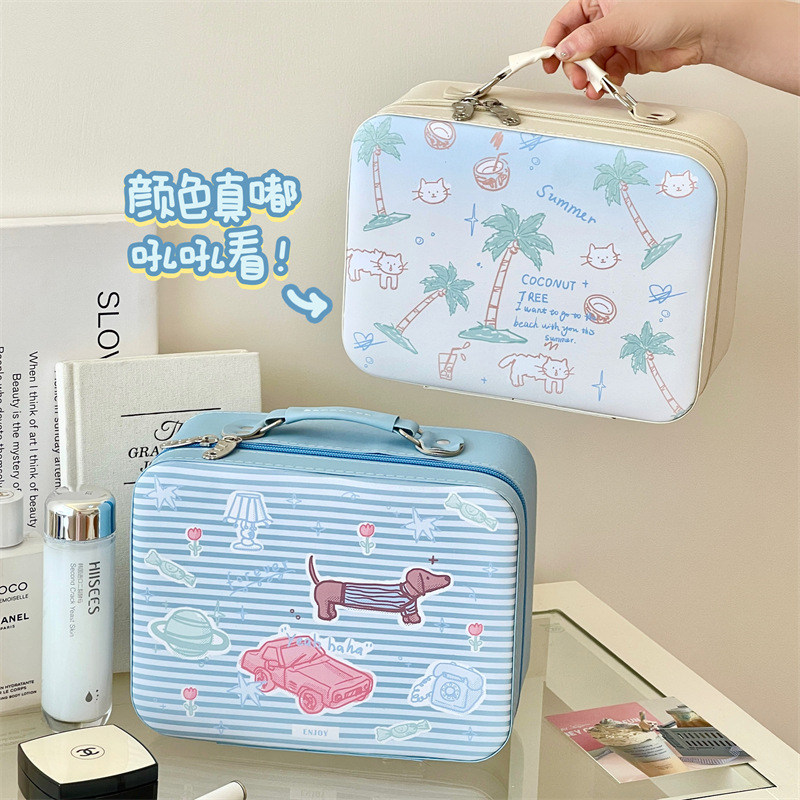 Bolsa de cosméticos linda 2025 nueva caja de almacenamiento de bolsa de lavado de viaje portátil portátil de gran capacidad para mujer