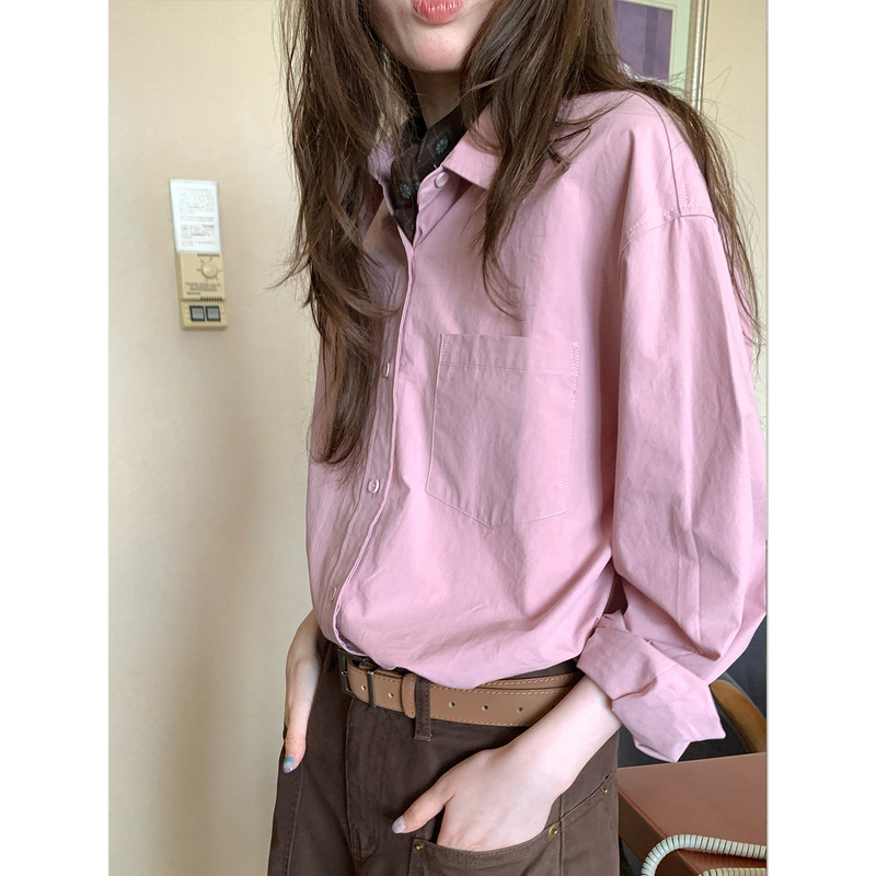 No-Iron Classic Solid Color Basic Long-Sleeve Shirt for Women, Autumn 2026 New Versatile Artistic Shirt Top No-Iron Classic Solid Color Basic Long-Sleeve Shirt for Women, Autumn 2026 New Versatile Artistic Shirt Top