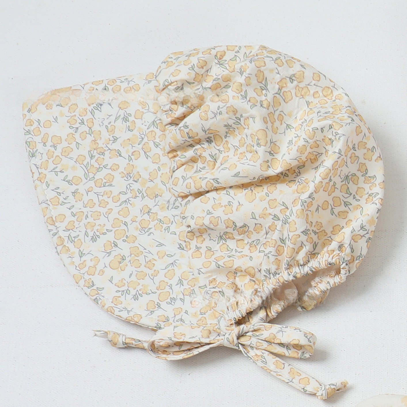 24 primavera nuevo pequeño sombrero de bebé estilo pastoral floral protección para las orejas de pollo sombrero de bebé para el sol 46cm_voghion.com