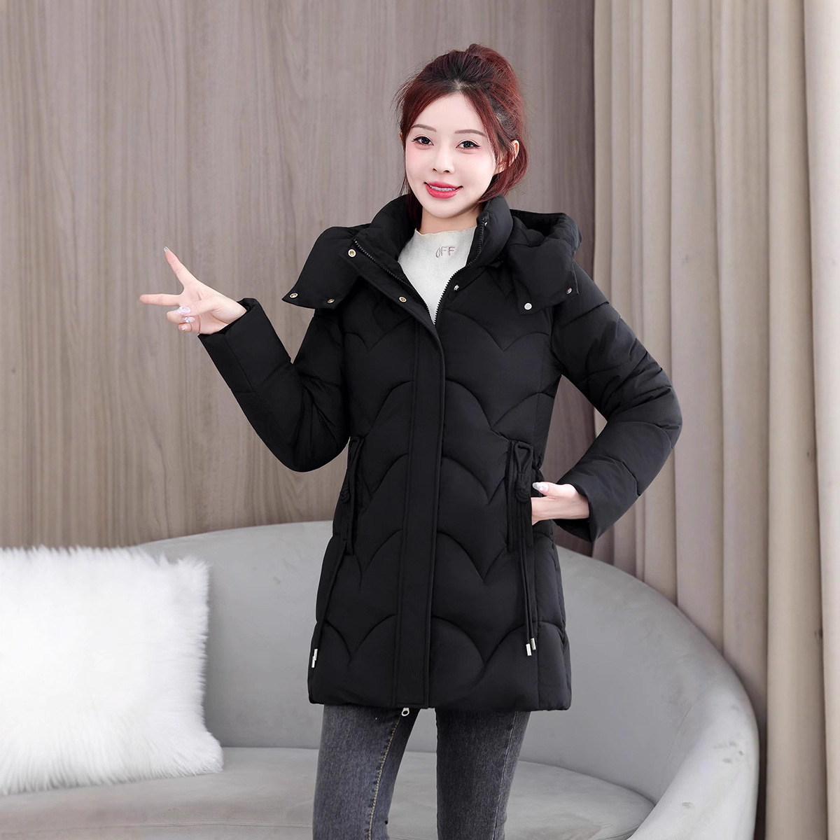 2025 invierno nuevo estilo coreano de alta calidad suelta chaqueta de algodón pequeño