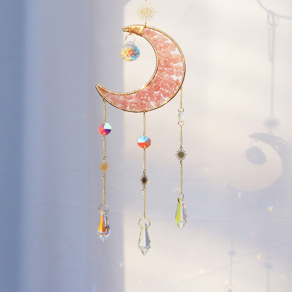 Suncatcher, Wind Chime Home Textiles & Decor Type Simple Style Classic Style Geometric Star Moon Crystal Metal Suncatcher Wind Chime Wall Art