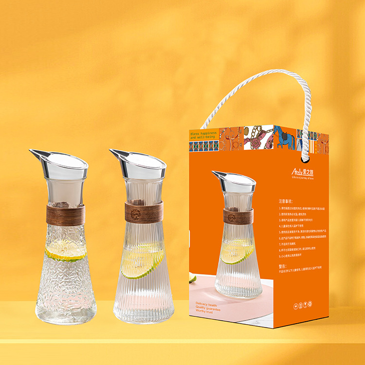 Conjunto de agua de vidrio 5 piezas, jarra octogonal, fuente de origen, venta por volumen