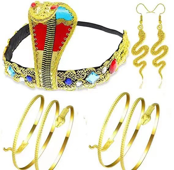 Halloween egipcio cobra headwear mujeres egipcio traje accesorios oro cuentas diadema Faraón lentejuelas accesorios para el cabello
