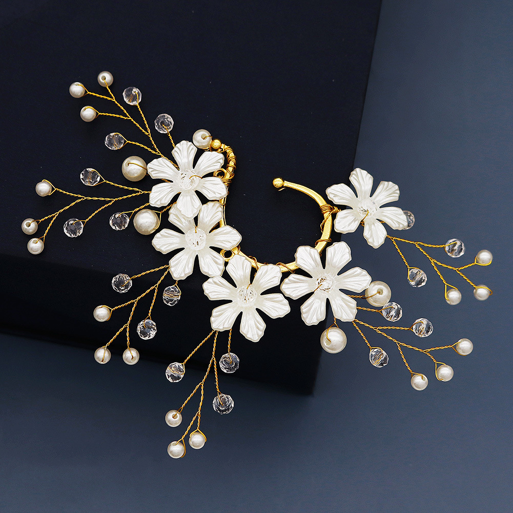 Flower Pattern 1 Piece Elegant Lady Flower Acrylic Alloy Ear Cuffs Ear Hanging