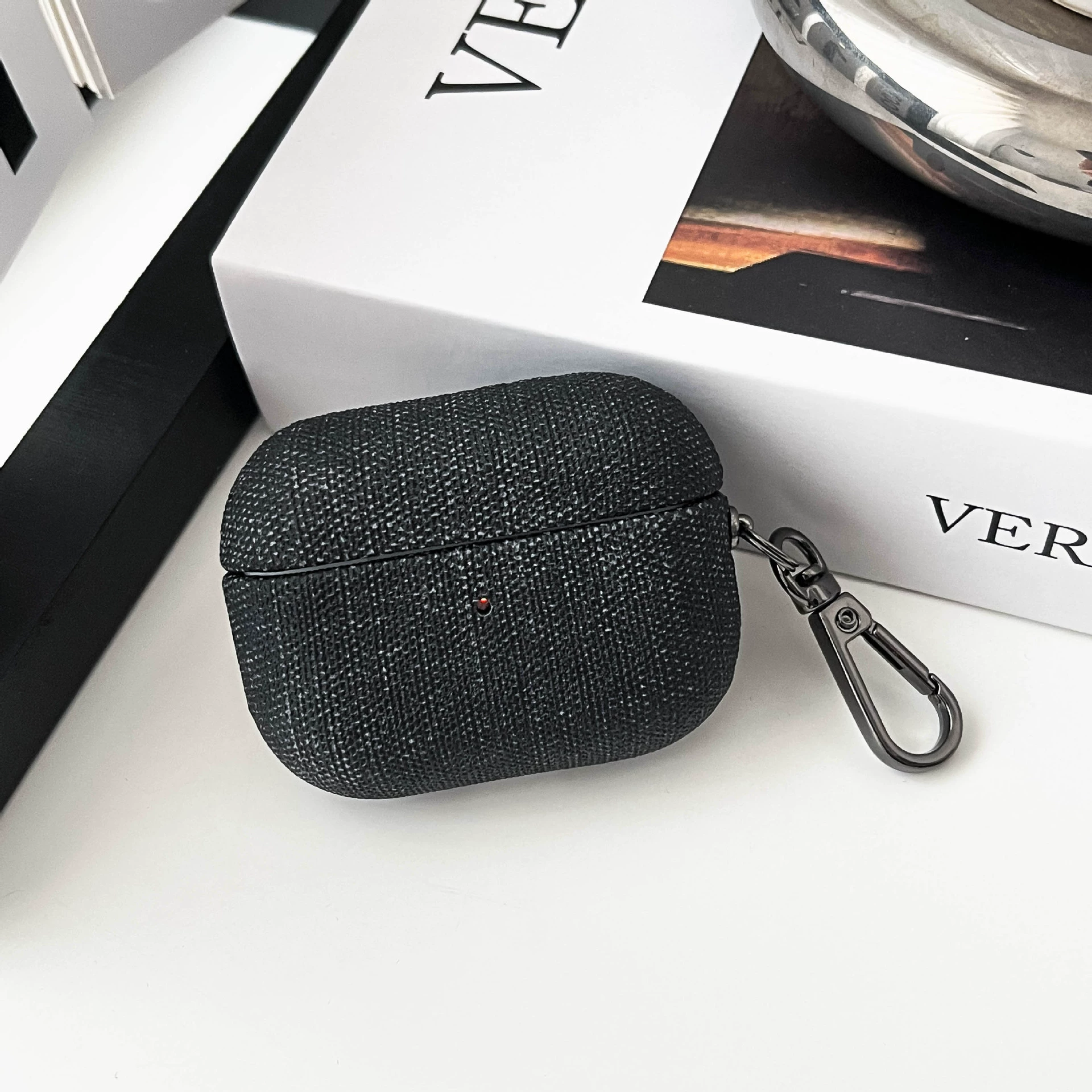 Новый защитный комплект из денима AIRPODSPRO2 ткань образец новая 4-е поколение ушная раковина PU ремень подвесная пряжка без следов клея