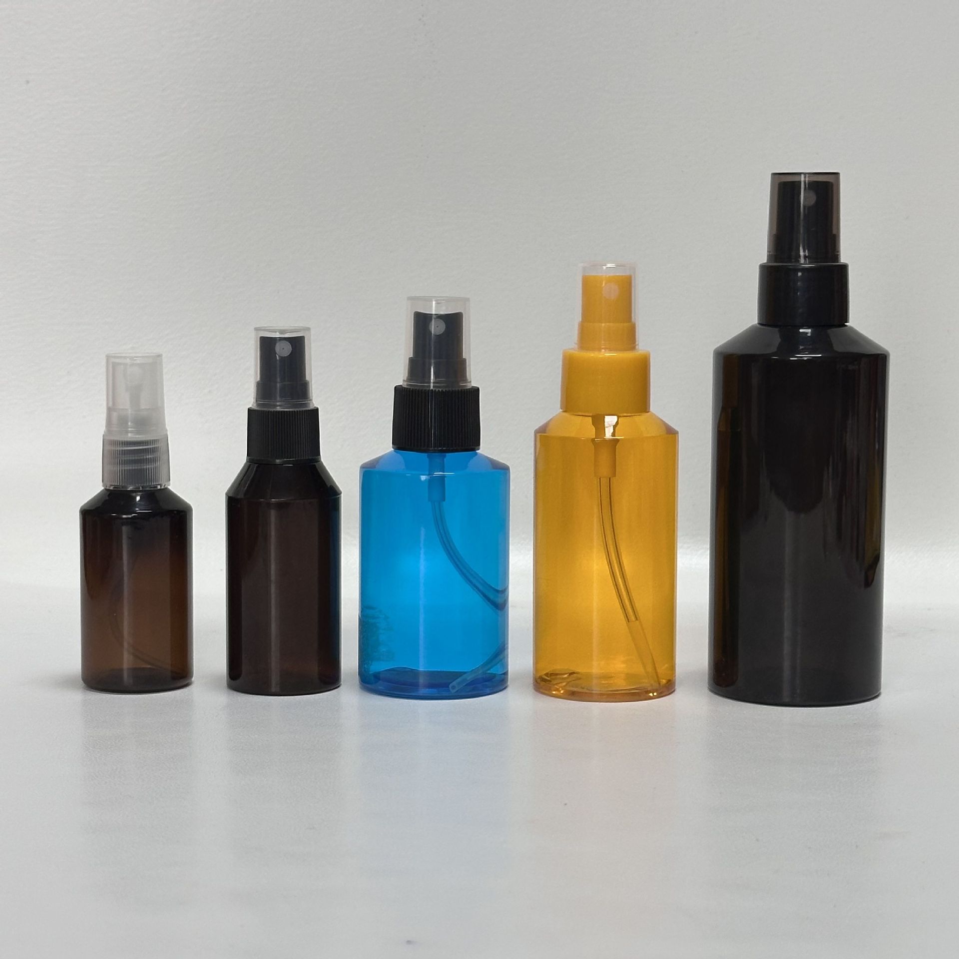 圆柱斜肩瓶 40ml 50ml 100ml 200ml定妆喷雾瓶酒精瓶 PET塑料空瓶