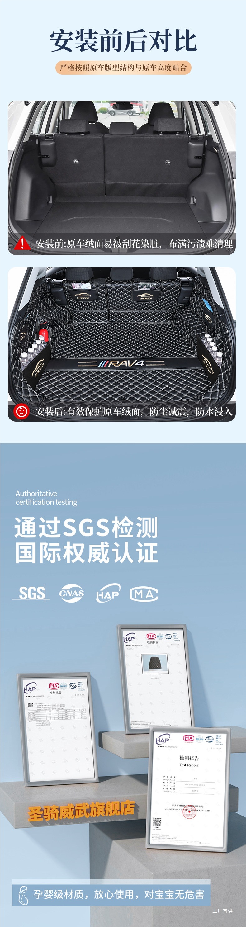 Suitable for 2026 Toyota Rav4, Full-Coverage Trunk Mat, Tail Box Mat, Automotive Accessories, Peihui