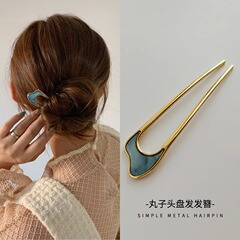 新中国式u型かんざしシンプル現代ファッション盤髪神器ヘアピン