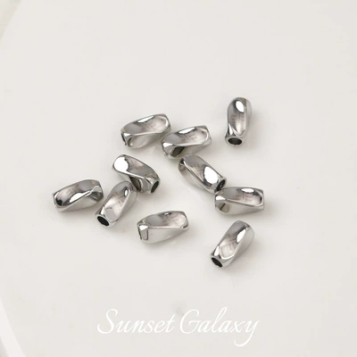 bracelet necklace jewelry accessories, Zərgərlik ara hissələri - white-k-twist-pipe-beads-73mm-10-pcs-no-specifications