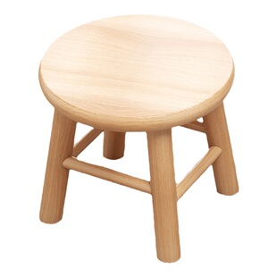 Solid wood stool Household dwarf stool log Bill toilet small stool minimalist small round stool living room wooden stool 5