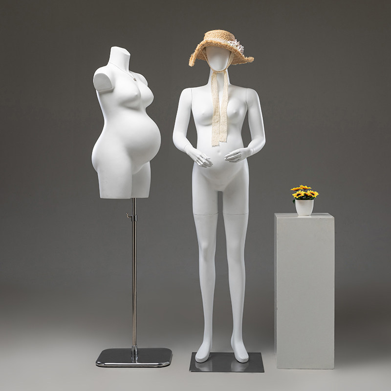 Maternity and Baby Store Window Half-Length Mannequin Props, Female Clothing Store Full-Body Pregnant Woman Mannequin Display Stand
