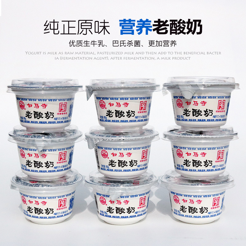 Baima Temple old yogurt full fat flavor sour milk Henan old thick solid probiotics fermented milk 160g bowl
