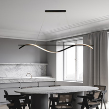 現代簡約餐廳吊燈創意個性北歐LED長條餐桌吧台設計師辦公室燈具