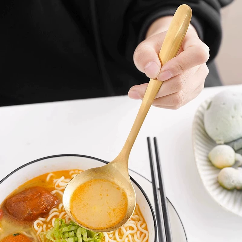 304 нержавеющая сталь корейская большая кухонная ложка Shengti, длинная ручка для взрослых, для густого супа