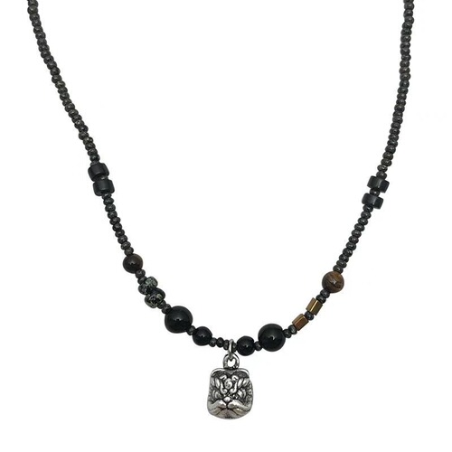 New Chinese style national style lion awakening pendant necklace women's light luxury niche retro ethnic style accessories high-end sweatshirt chain