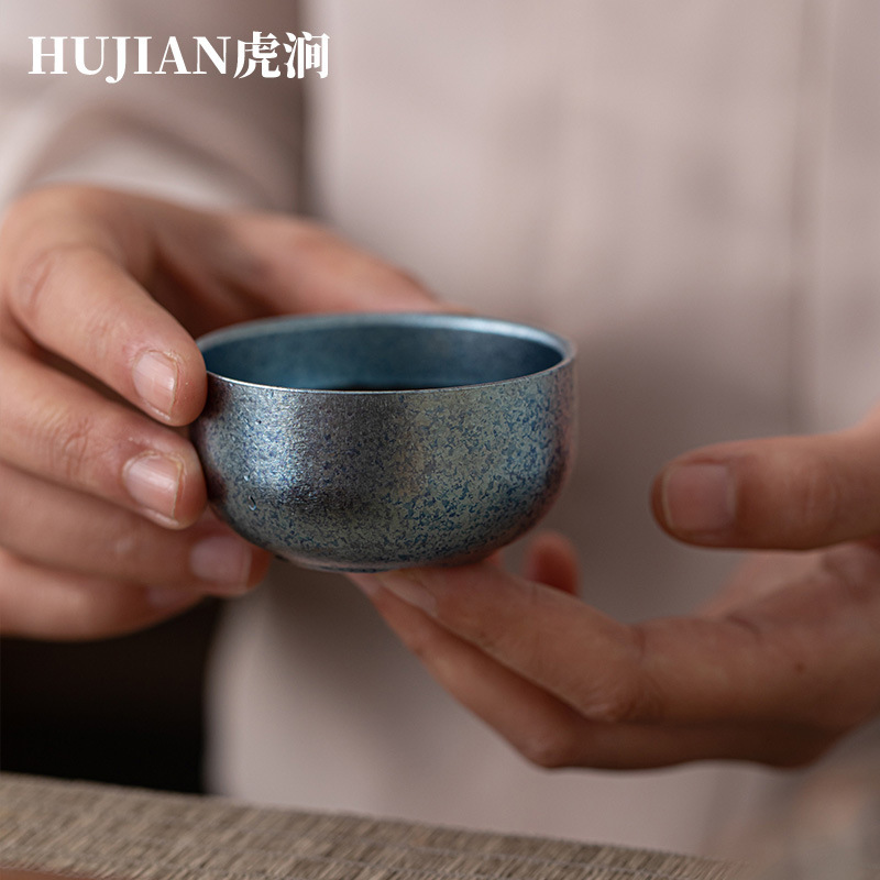 Huding虎渓谷チタンカップ純チタンカップ高級主人カップ品茗杯工夫カップ二重断熱茶碗|undefined