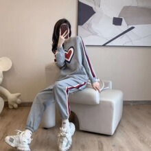 亚马逊跨境外贸货源运动套装女秋冬季新款加绒减龄大码休闲两件套