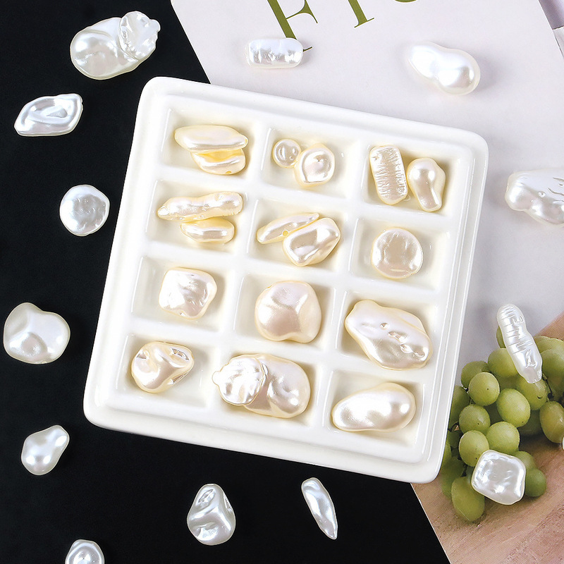 Abs Baroque Imitation Pearl Small Beans Gravel Rice Beads Special-Shaped Fake Pearls Asymmetrical Loose Beads DIY Jewelry Accessories Abs Baroque Imitation Pearl Small Beans Gravel Rice Beads Special-Shaped Fake Pearls Asymmetrical Loose Beads DIY Jewelry Accessories