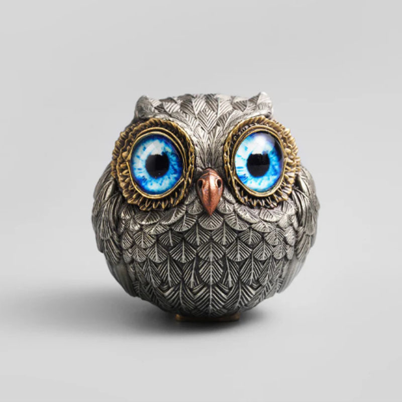 跨境Owl Beads Pendant新款猫头鹰树脂工艺品摆件家居庭院摆件|undefined