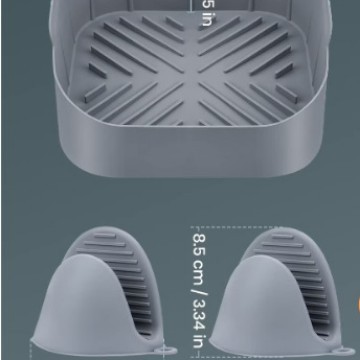 Sartén de silicona freidora de aire para hornear cesta portátil estera de silicona horno para hornear pan de aire transfronterizo sartén estera pastel para hornear pan